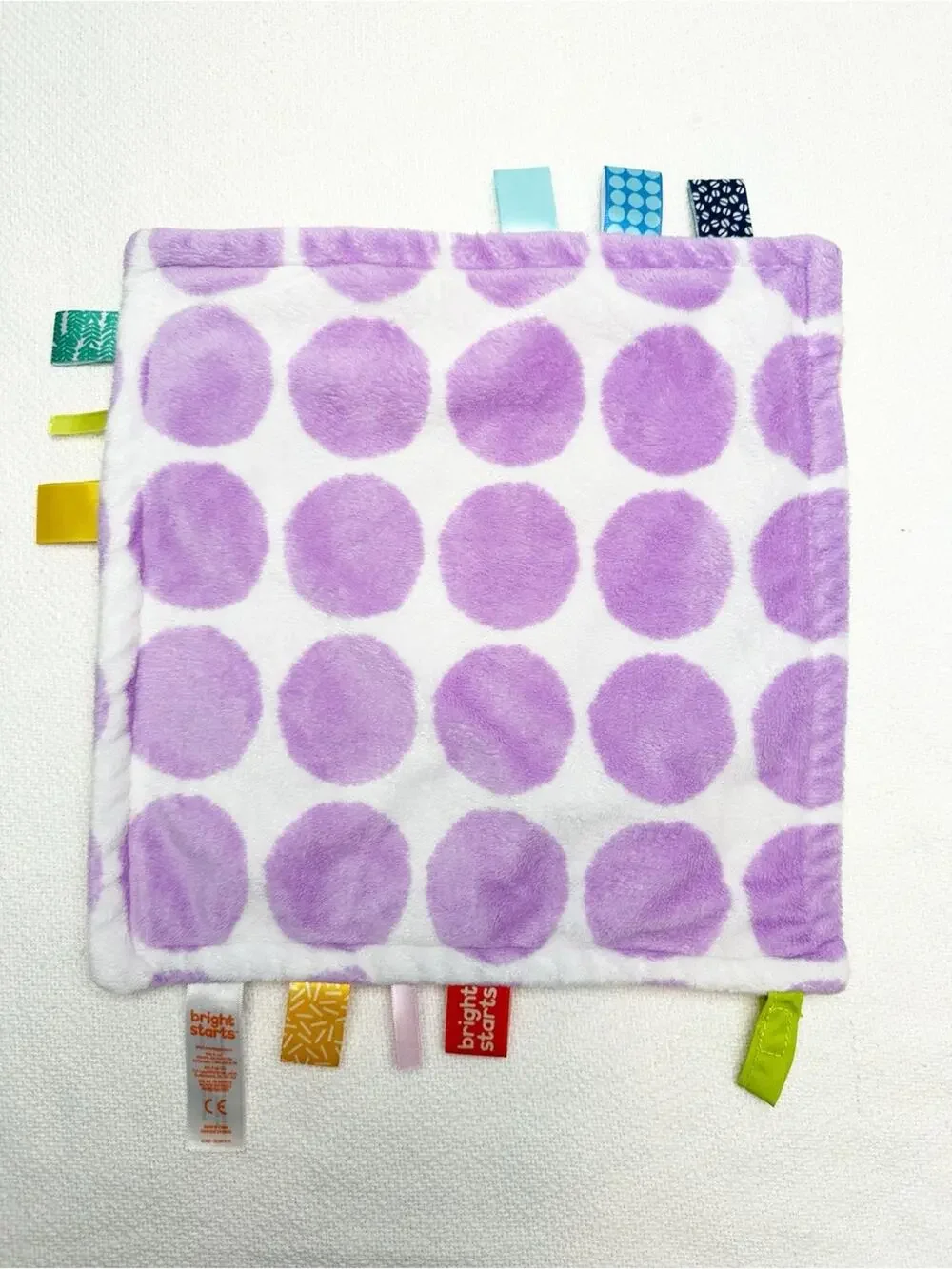Bright Stars Taggie Blanket purple polka dots